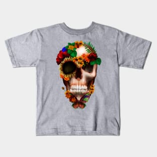 Sugar skull with Butterfly Kids T-Shirt